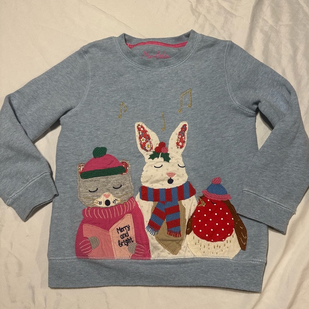 Mini Boden Christmas Caroling Sweatshirt